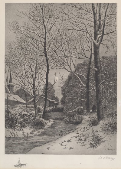 Passeggiata al chiaro di luna in inverno da American 19th Century