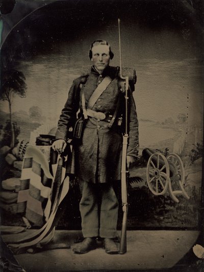 Ritratto di un soldato della guerra civile da American 19th Century