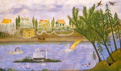 Villaggio sul fiume da American 19th Century