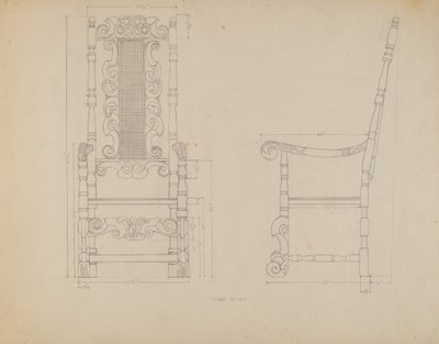 Disegno di una Sedia da American 20th Century