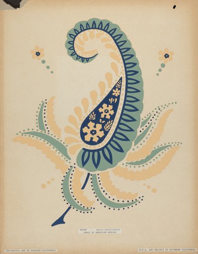 Gonna californiana antica dal portfolio "Decorative Art of Spanish California" da American 20th Century