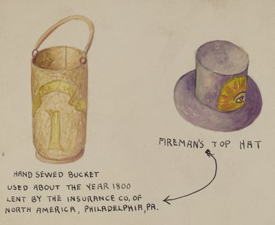 Cappello e Secchio del Pompiere da American 20th Century