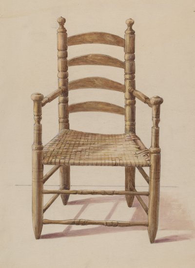 Sedia a schienale a scala da American 20th Century