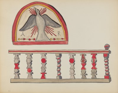 Tavola 10: Spirito Santo (Lunetta): Dal Portfolio "Designs Coloniali Spagnoli del Nuovo Messico" da American 20th Century