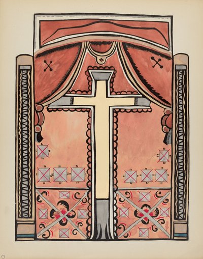 Tavola 13: Design con Croce: Dal Portfolio "Designs Coloniali Spagnoli del Nuovo Messico" da American 20th Century