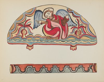 Tavola 15: La creazione (Lunetta): Dal portfolio "Disegni coloniali spagnoli del Nuovo Messico" da American 20th Century