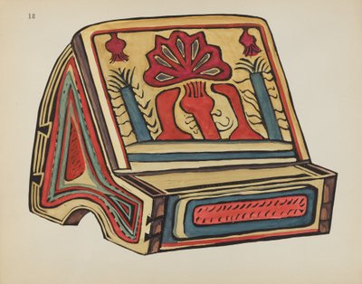 Tavolo da lettura, Llano: dal portfolio "Design coloniali spagnoli del Nuovo Messico" da American 20th Century