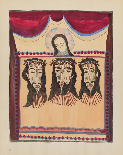 Tavola 20 (Variante): Santa Veronica: Dal Portfolio "Disegni coloniali spagnoli del Nuovo Messico" da American 20th Century