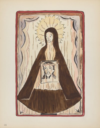 Piatto 20: Santa Veronica: dal portfolio "Disegni coloniali spagnoli del Nuovo Messico" da American 20th Century