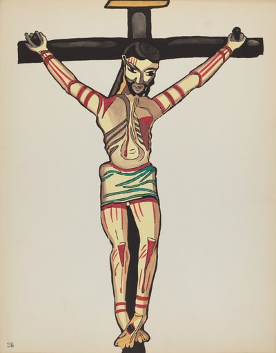 Tavola 26: Cristo Crocifisso, Taos: Dal Portfolio "Designs Colonial Spagnoli del Nuovo Messico" da American 20th Century