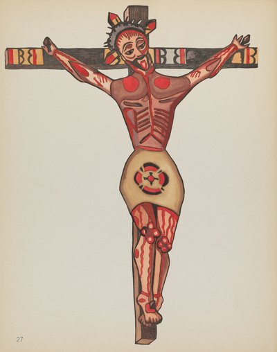 Tavola 27: Cristo crocifisso: Dal Portfolio "Design coloniali spagnoli del Nuovo Messico" da American 20th Century