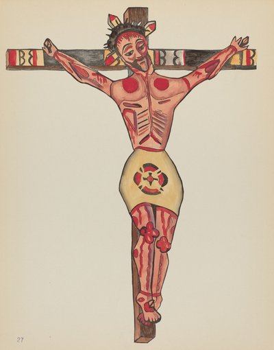 Tavola 27: Cristo crocifisso: dal portfolio "Designs coloniali spagnoli del Nuovo Messico" da American 20th Century
