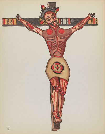 Tavola 27: Cristo crocifisso: Dal portfolio "Disegni coloniali spagnoli del Nuovo Messico" da American 20th Century