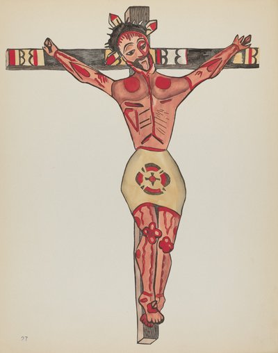 Tavola 27: Cristo Crocifisso, Mora: Dal Portfolio "Designs Colonial Spagnoli del Nuovo Messico" da American 20th Century