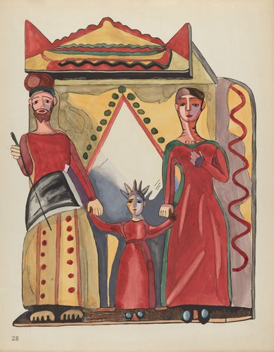 Tavola 28: La Sacra Famiglia: Dal portfolio "Disegni coloniali spagnoli del Nuovo Messico" da American 20th Century