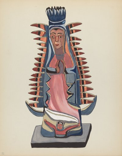 Tavola 31: Nostra Signora di Guadalupe: Dal portfolio "Disegni coloniali spagnoli del Nuovo Messico" da American 20th Century
