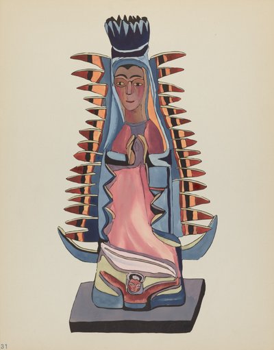 Tavola 31: Nostra Signora di Guadalupe: Dal portfolio "Disegni coloniali spagnoli del Nuovo Messico" da American 20th Century