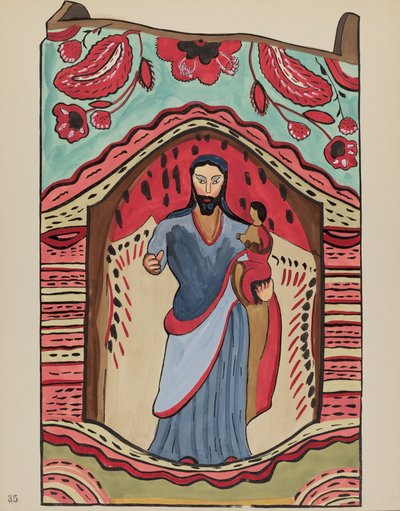 Tavola 35: San Giuseppe: Dal portfolio "Disegni coloniali spagnoli del Nuovo Messico" da American 20th Century