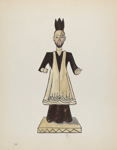 Tavola 39: San Giovanni Nepomuceno: dal portfolio "Disegni coloniali spagnoli del Nuovo Messico" da American 20th Century