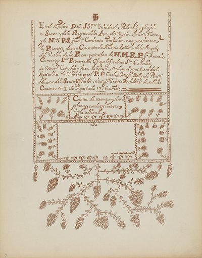 Tavola 3: Libro delle Visite di Pecos: Dal Portfolio "Design Coloniali Spagnoli del Nuovo Messico" da American 20th Century