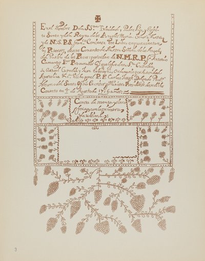 Tavola 3: Pecos Libro delle Visite: Dal Portfolio "Design Colonial Spagnolo del Nuovo Messico" da American 20th Century