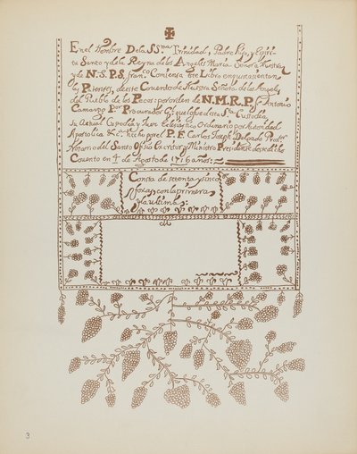 Tavola 3: Libro delle visite di Pecos: Dal portfolio "Design coloniali spagnoli del Nuovo Messico" da American 20th Century