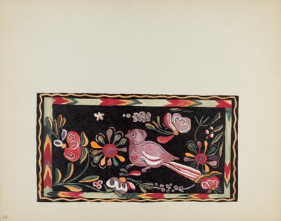 Piatto 44: Disegno di Cassapanca Dipinta: Dal Portfolio "Disegni Coloniali Spagnoli del Nuovo Messico" da American 20th Century