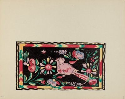 Piatto 44: Disegni di cassapanche dipinte: dal portfolio "Disegni coloniali spagnoli del Nuovo Messico" da American 20th Century