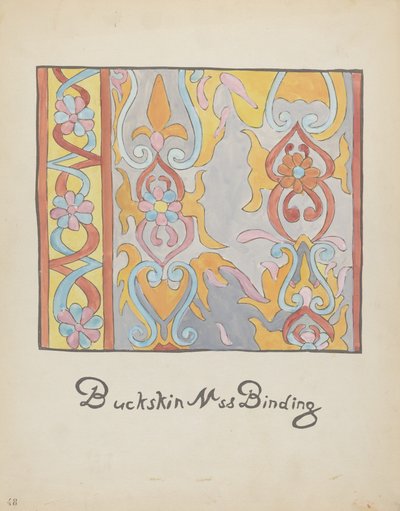 Disegno di Pelle di Daino: Dal Portfolio "Disegni Coloniali Spagnoli del Nuovo Messico" da American 20th Century