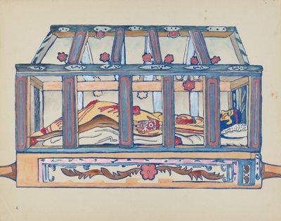 Tavola 4: Cristo nel Sepolcro: Dal Portfolio "Designs Coloniali Spagnoli del Nuovo Messico" da American 20th Century