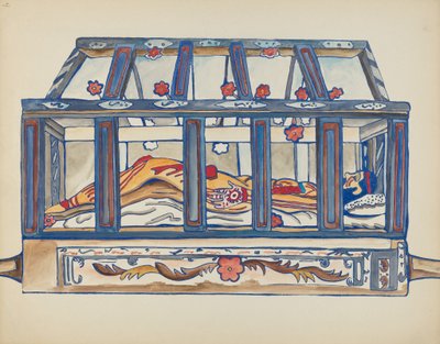 Tavola 4: Cristo nel Sepolcro: Dal Portfolio "Disegni Coloniali Spagnoli del Nuovo Messico" da American 20th Century