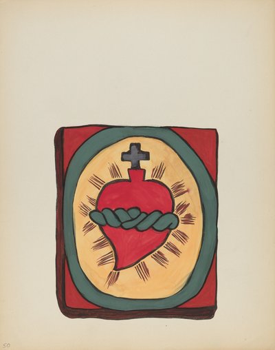 Tavola 50: Sacro Cuore: Dal portfolio "Design coloniali spagnoli del Nuovo Messico" da American 20th Century
