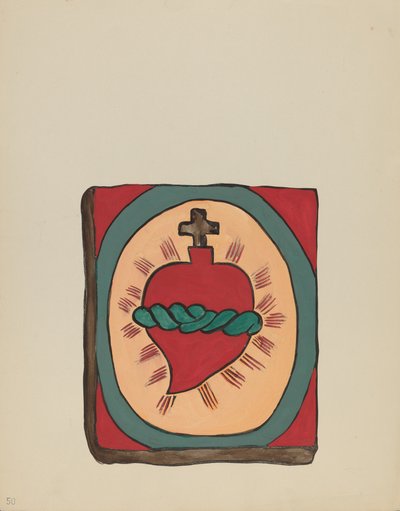 Tavola 50: Sacro Cuore: Dal portfolio "Design coloniali spagnoli del Nuovo Messico" da American 20th Century
