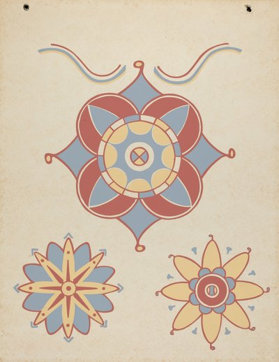 Decorazione del Soffitto della Missione di San Juan Capistrano dal portfolio "Arte Decorativa della California Spagnola" da American 20th Century