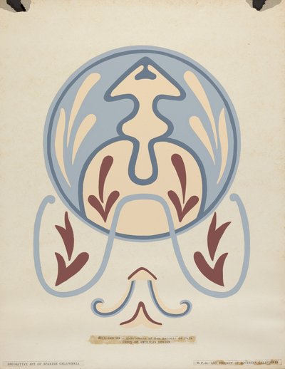 Disegno murale - Asistencia di San Antonio de Pala dal portfolio: "Arte decorativa della California spagnola" da American 20th Century