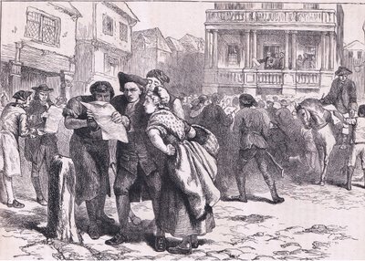I bostoniani leggono lo Stamp Act da American English school