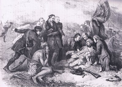 Morte di Wolfe, illustrazione da Cassells History of the United States pubblicata da Cassell, Petter & Galpin, c.1900 (litografia) da American English school