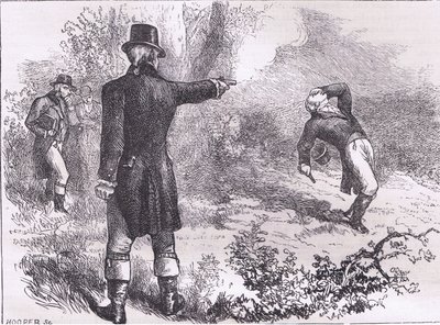 Duello tra Burr e Hamilton, illustrazione da Cassells History of the United States pubblicata da Cassell, Petter & Galpin, c.1900 da American English school