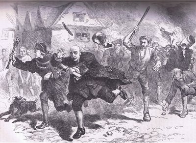 Fuga di Hutchinson davanti ai Rivoltosi 1766, illustrazione da Cassells History of the United States pubblicata da Cassell, Petter & Galpin, c.1900 da American English school