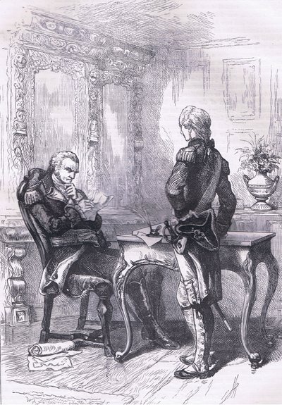 Lafayette e Washington, illustrazione da Cassells History of the United States pubblicata da Cassell, Petter & Galpin, c.1900 (litografia) da American English school