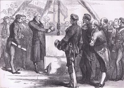 Lafayette posa la prima pietra del Monumento di Bunker