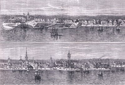 New York a metà del diciannovesimo secolo, illustrazione da Cassells History of the United States pubblicata da Cassell, Petter & Galpin, c.1900 (litografia) da American English school