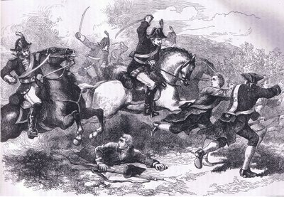 Sconfitta delle reclute lealiste, illustrazione da Cassells History of the United States pubblicata da Cassell, Petter & Galpin, c.1900 da American English school