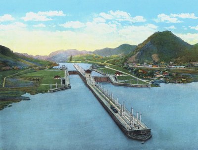 Veduta aerea delle chiuse di Pedro Miguel, Canale di Panama da American Photographer (after)