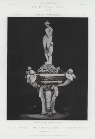 Fontana nella Grotta Buontalenti, nel Giardino di Boboli, Firenze, Italia da American Photographer (after)