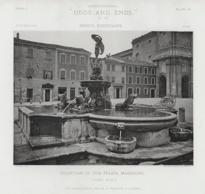 Fontana nella Piazza Maggiore, Fano, Italia (foto in b/n) da American Photographer (after)