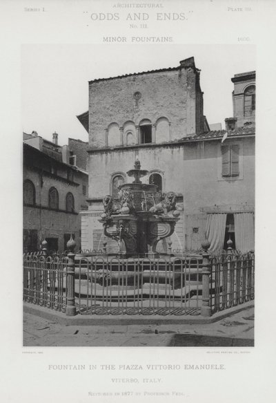 Fontana in Piazza Vittorio Emanuele, Viterbo, Italia da American Photographer (after)