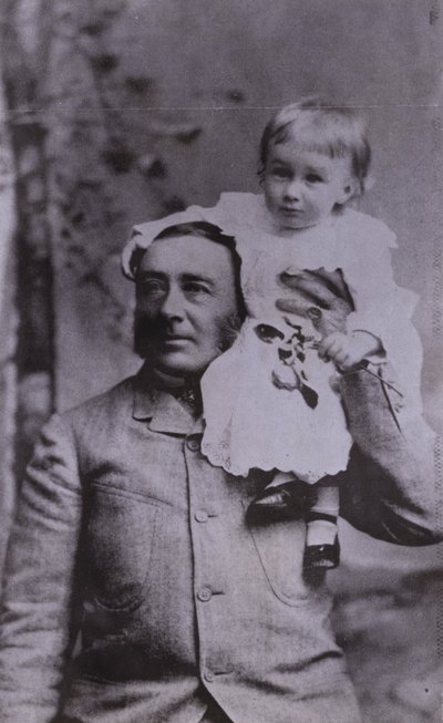 Franklin D Roosevelt, politico americano e 32º presidente degli Stati Uniti, da bambino con suo padre da American Photographer (after)