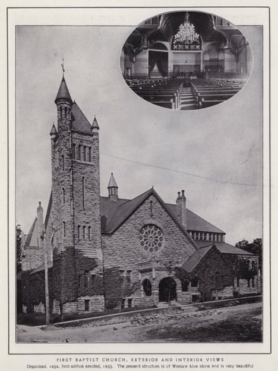 Jamestown, NY: Prima Chiesa Battista, viste Esterne e Interne da American Photographer (after)