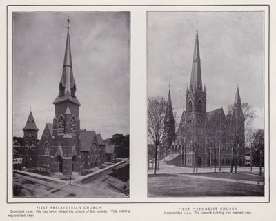 Jamestown, NY: Prima Chiesa Presbiteriana; Prima Chiesa Metodista da American Photographer (after)